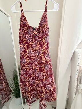 Jessica Simpson Vintage Burgundy Floral Midi Slip Dress
